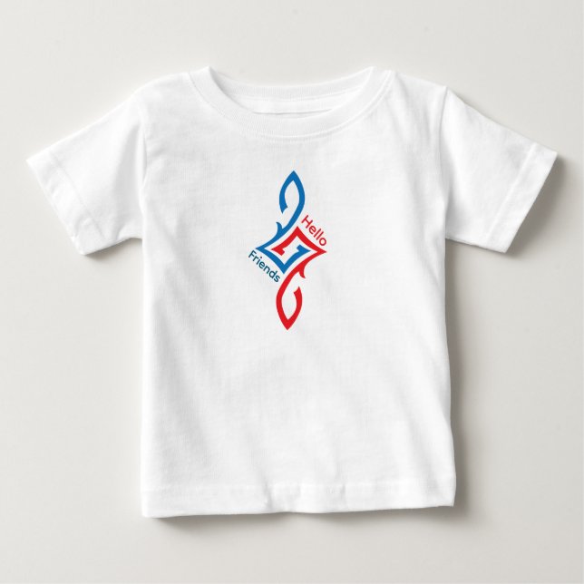 T-shirt Pour Bébé Bonjour amis conception de salutation simple et he (Devant)
