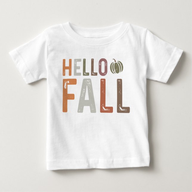 T-shirt Pour Bébé Bonjour Automne (Devant)