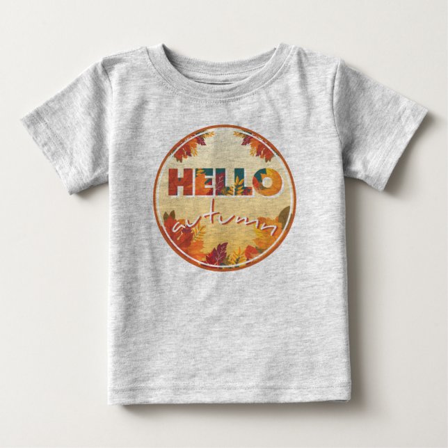 T-shirt Pour Bébé Bonjour automne (Devant)