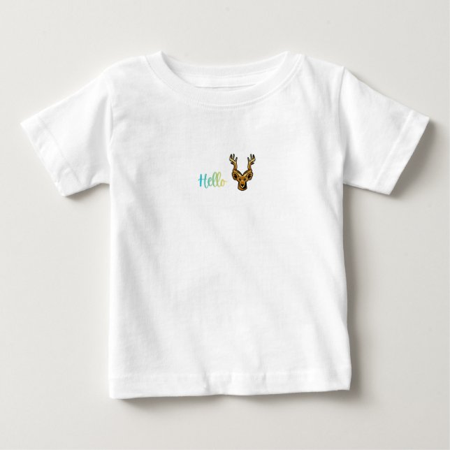 T-shirt Pour Bébé Bonjour Cerf (Devant)