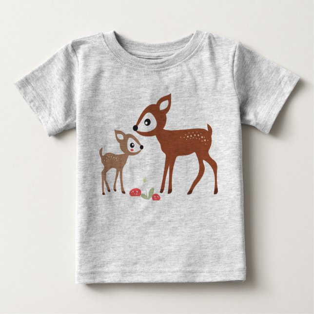 T-shirt Pour Bébé Bonjour Deer ! Creeper biologique pour nourrissons (Devant)