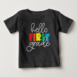 T-shirt Pour Bébé Bonjour Enseignant de première année d'école premi