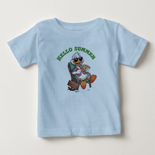 T-shirt Pour Bébé Bonjour été (Devant)