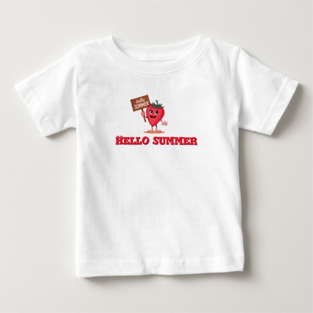 T-shirt Pour Bébé Bonjour été (Devant)