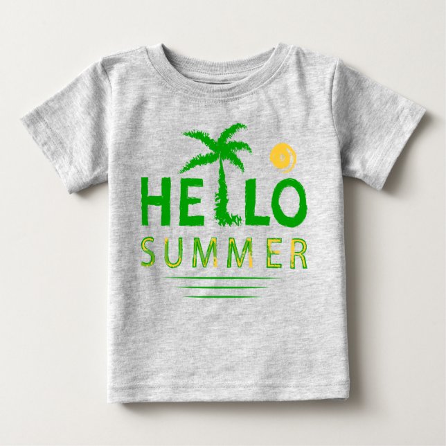 T-shirt Pour Bébé Bonjour été (Devant)