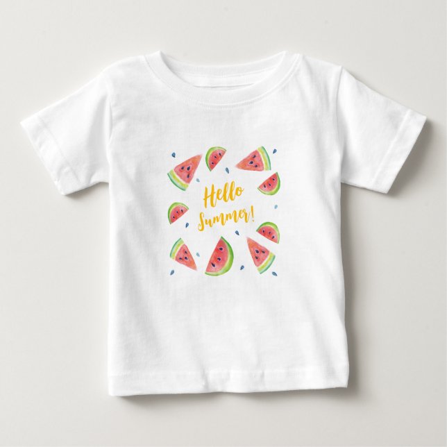 T-shirt Pour Bébé Bonjour été (Devant)
