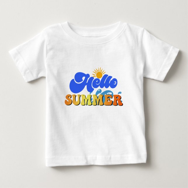 T-shirt Pour Bébé Bonjour été (Devant)