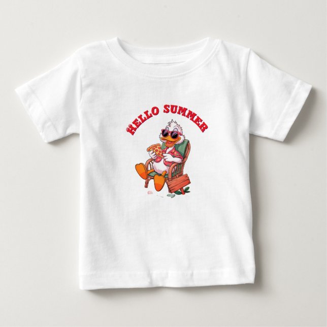 T-shirt Pour Bébé Bonjour été (Devant)