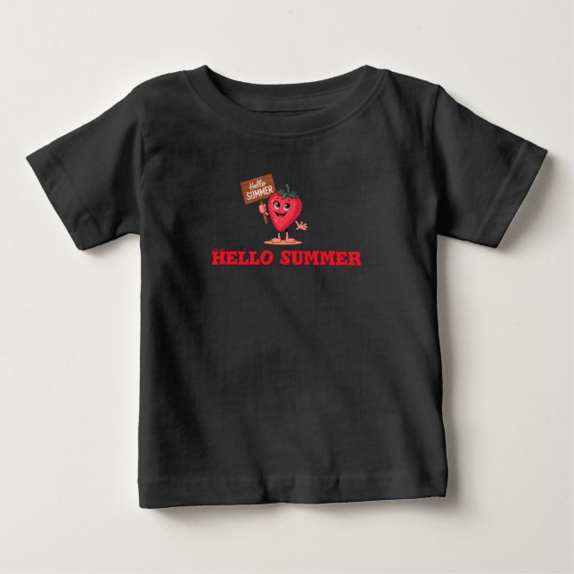 T-shirt Pour Bébé Bonjour été (Devant)