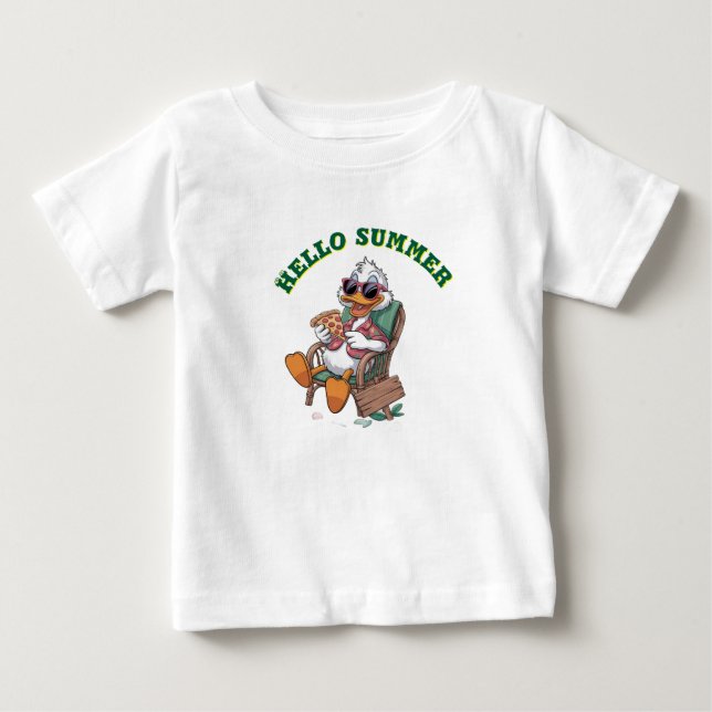 T-shirt Pour Bébé Bonjour été (Devant)