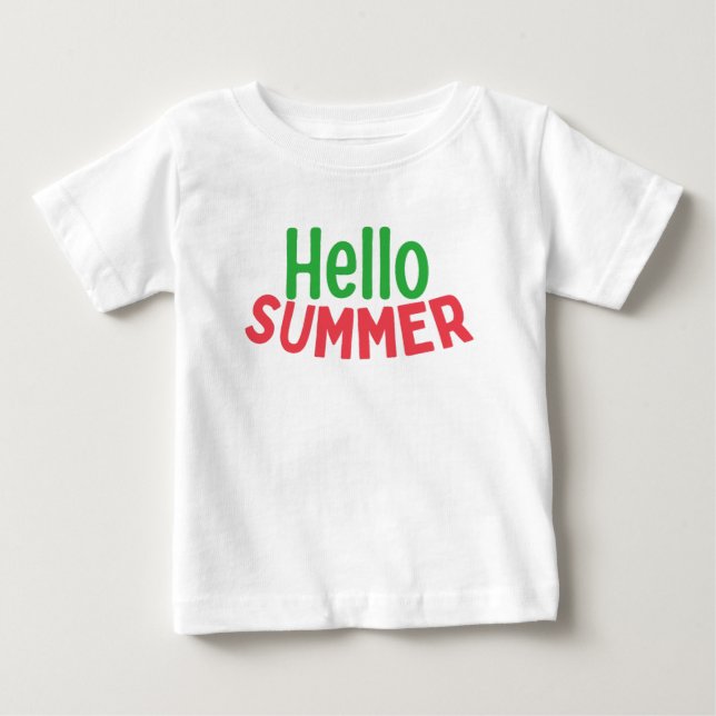 T-shirt Pour Bébé bonjour été (Devant)