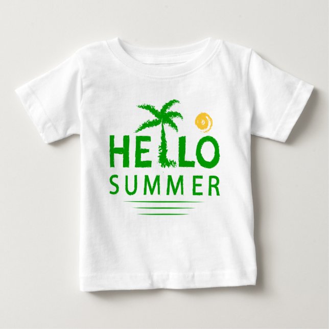 T-shirt Pour Bébé Bonjour été (Devant)
