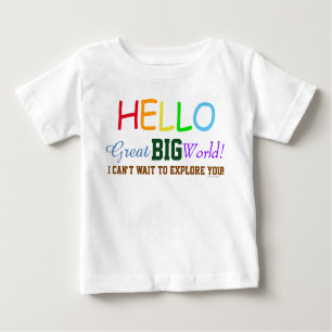 T-shirt Pour Bébé Bonjour Grand Grand Monde mignonne Baby Chemise bi