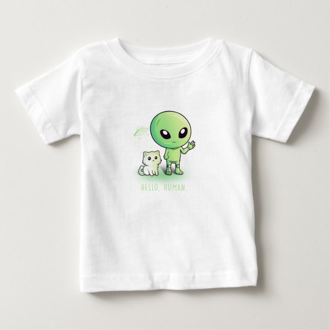 T-shirt Pour Bébé Bonjour humain (Devant)