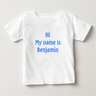 T-shirt Pour Bébé Bonjour, Je m'appelle Benjamin