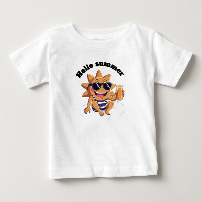 T-shirt Pour Bébé Bonjour, maillot de bébé d'été (Devant)