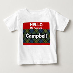 T-shirt Pour Bébé Bonjour mon nom est tartan d'écossais de Campbell