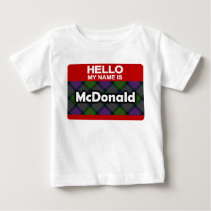 T-shirt Pour Bébé Bonjour mon nom est tartan écossais de clan de