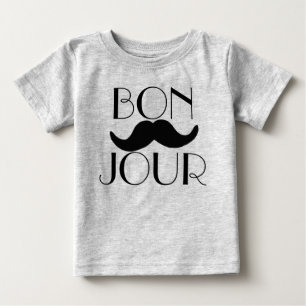 T-shirt Pour Bébé BONJOUR Moustache