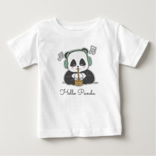 T-shirt Pour Bébé Bonjour panda
