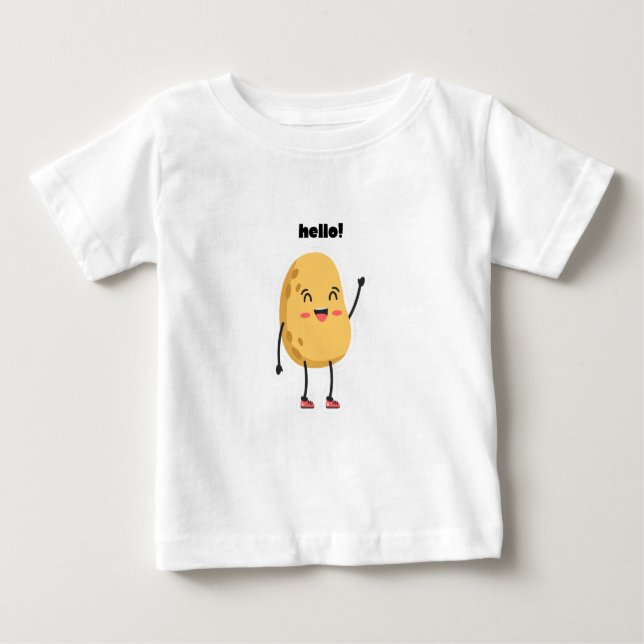 T-shirt Pour Bébé Bonjour Pomme de terre (Devant)