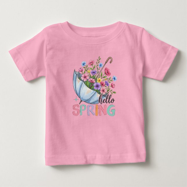 T-shirt Pour Bébé Bonjour printemps (Devant)