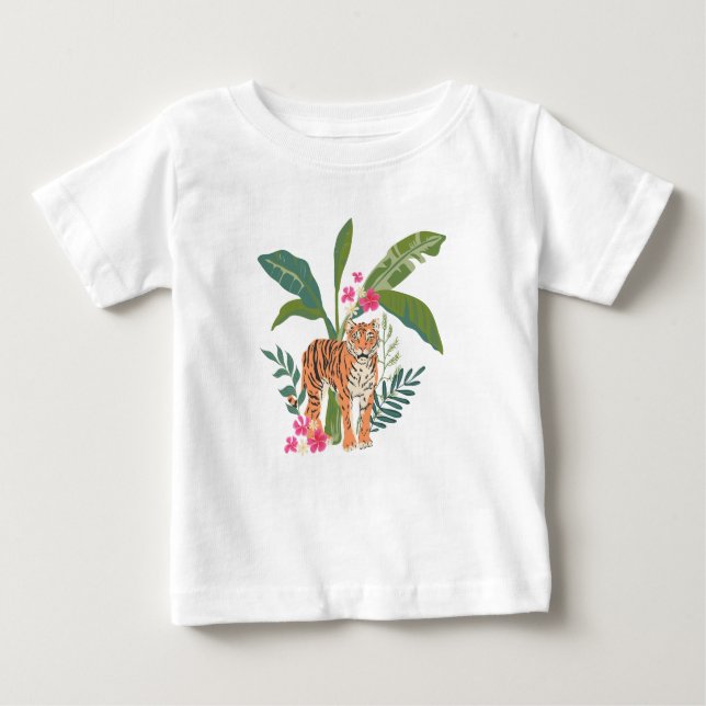 T-shirt Pour Bébé Bonjour Tiger (Devant)
