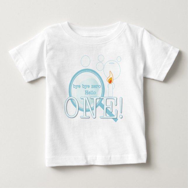 T-shirt Pour Bébé Bonjour un premier anniversaire (Devant)