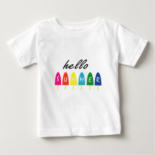 T-shirt Pour Bébé Bonjour Vacances Été Glace Crème Popsicle Ice Loll