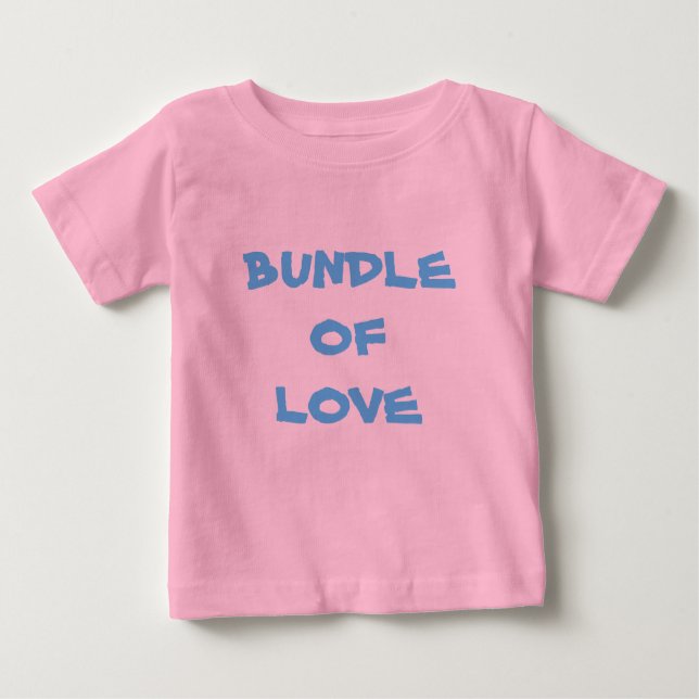 T-shirt Pour Bébé BONNE AMOUR - Simple Rose / Bleu (Devant)