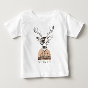 T-shirt Pour Bébé Bonne année cerf - Art de vacances amusant