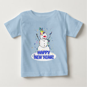 T-shirt Pour Bébé Bonne année de la fête du bonhomme de neige