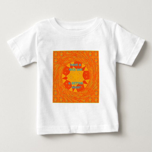 T-shirt Pour Bébé Bonne journée et meilleur art nocturne Imprimer (Devant)