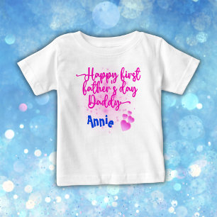 T-shirt Pour Bébé Bonne première Fête des pères papa