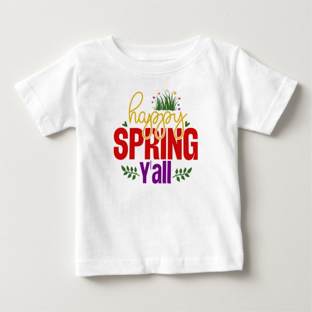 T-shirt Pour Bébé Bonne printemps Y’all-90996 (Devant)