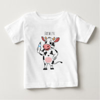 Bonne vache avec dessin animé de biberon