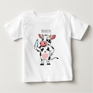 T-shirt Pour Bébé Bonne vache avec dessin animé de biberon