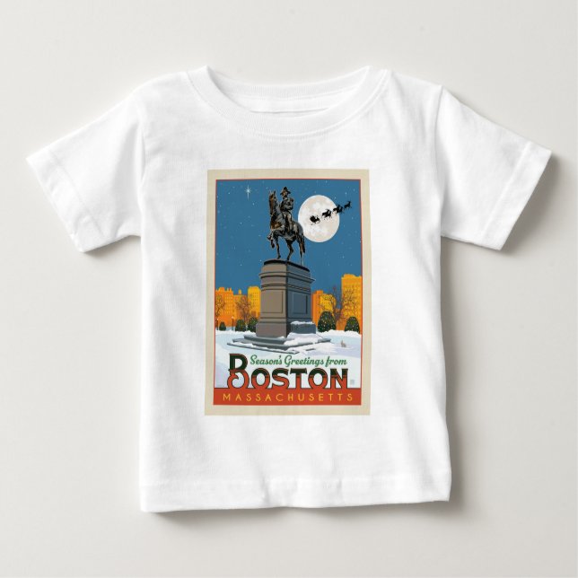 T-shirt Pour Bébé Bonnes Fêtes De Boston Common ! (Devant)