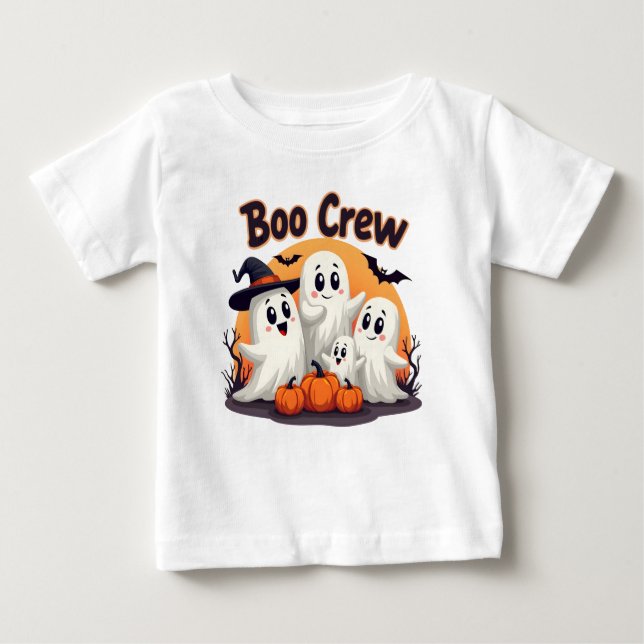 T-shirt Pour Bébé Boot Crew mignonne Famille Fantôme Halloween (Devant)
