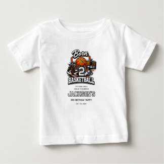 T-shirt Pour Bébé Born 2 Basketball | Sports Themed 2nd Birthday