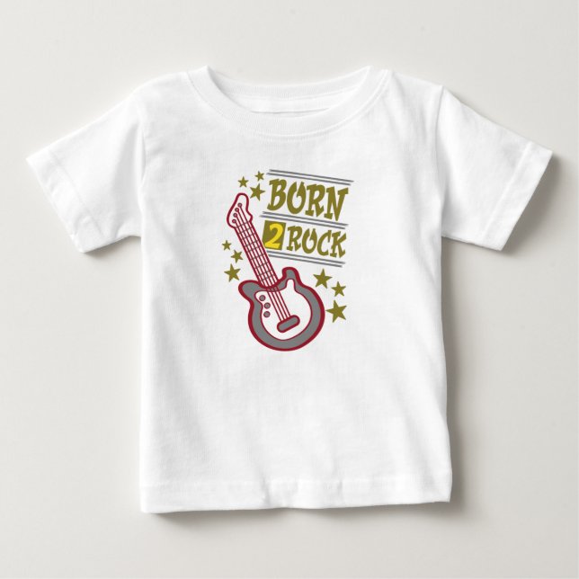 T-shirt Pour Bébé Born rock Guitar, design guitariste (Devant)