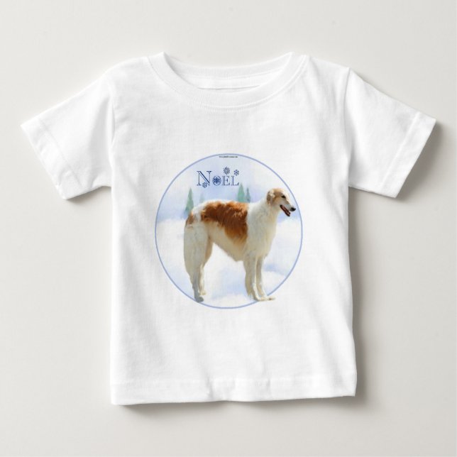 T-shirt Pour Bébé Borzoi Noel (Devant)