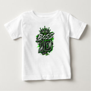T-shirt Pour Bébé Boss 10 – Graphisme Streetwear Néon Vert