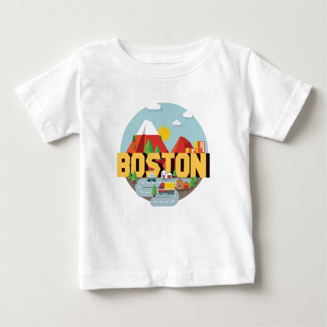 T-shirt Pour Bébé Boston comme destination (Devant)