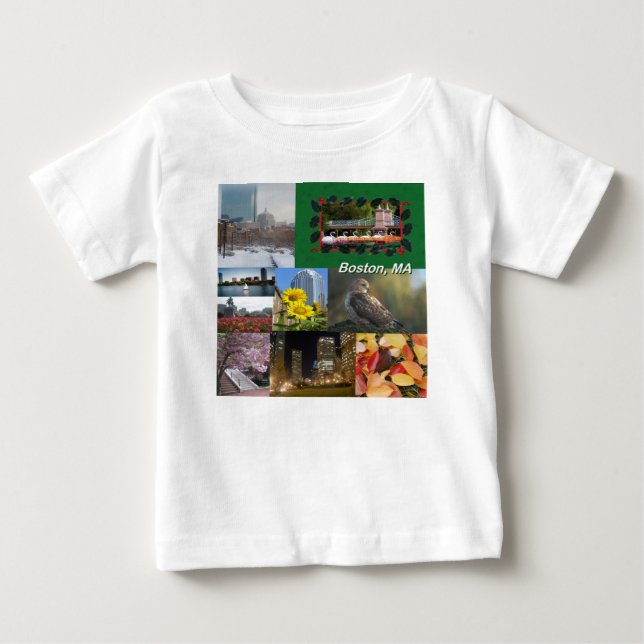 T-shirt Pour Bébé Boston, Massachusetts Photo Collage (Devant)