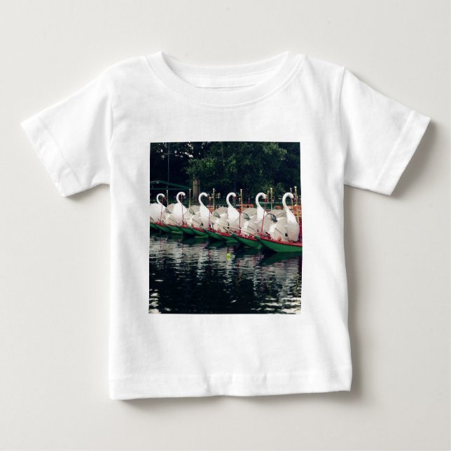 T-shirt Pour Bébé Boston Public Gardens Swan Boats (Devant)