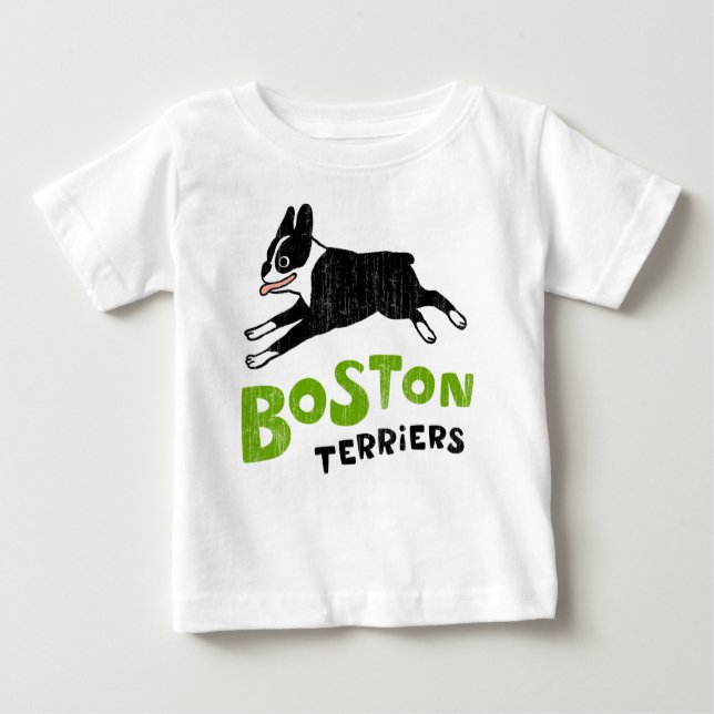 T-shirt Pour Bébé Boston Terriers (Devant)