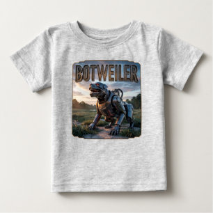 T-shirt Pour Bébé Botweiler Photographique – Rottweiler Robot Drôle