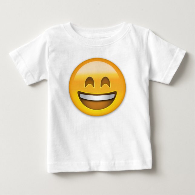 T-shirt Pour Bébé Bouche ouverte de sourire de visage d'Emoji et (Devant)