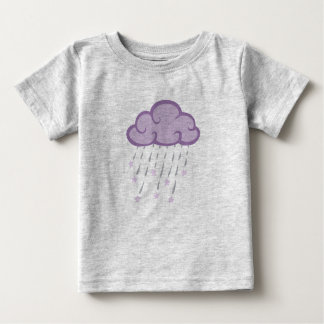 T-shirt Pour Bébé Boucles Violettes Nuage De Pluie Avec Étoiles Tomb